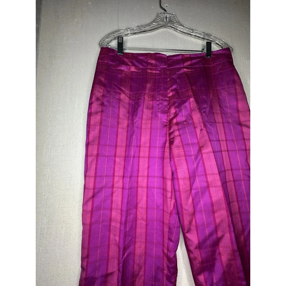 Vintage SilK Y2K Ice Brand Pink/Purple Plaid Patterned Pants | RARE | Size: 10 - Picture 4 of 13